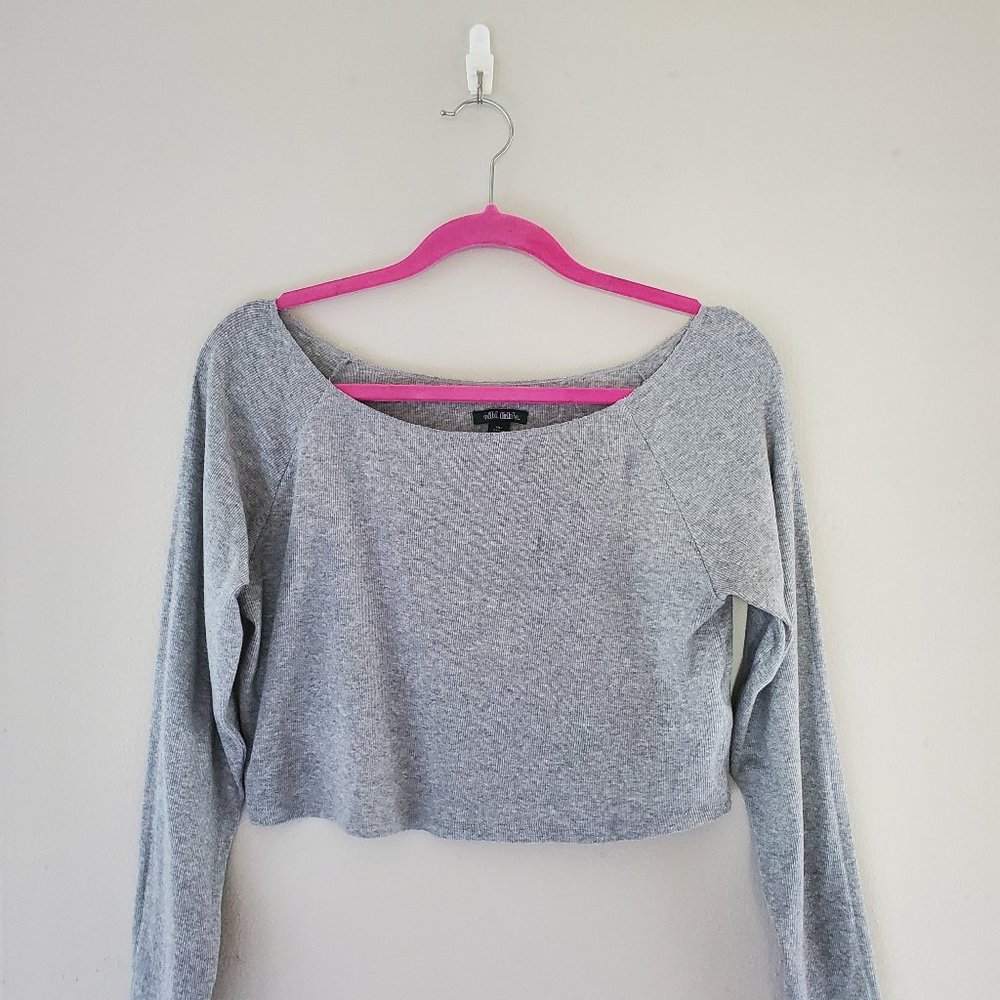 Grey Cropped Sweater